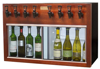 VinoVault Napa 8 Bottle 4 Red 4 White Wine Dispenser Preservation Unit - Mahogany