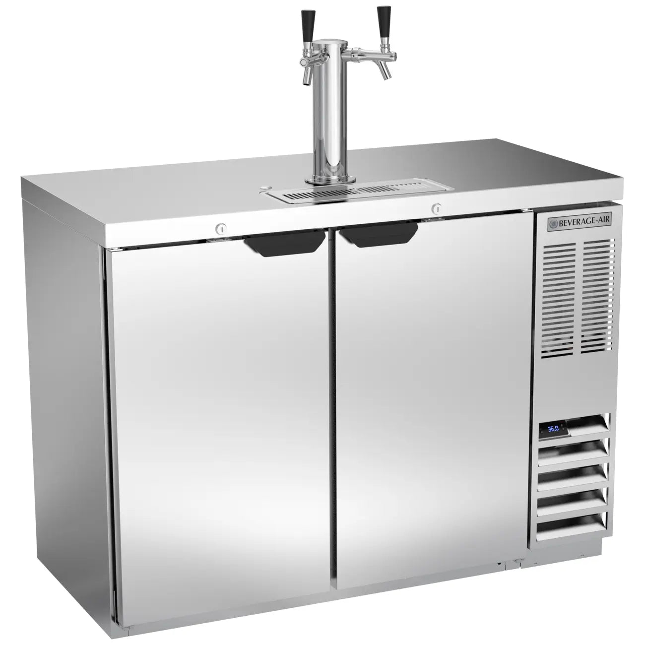 BevAir 26" Wide Dual Tap DD48HC-1-S Stainless Steel Commercial Kegerator