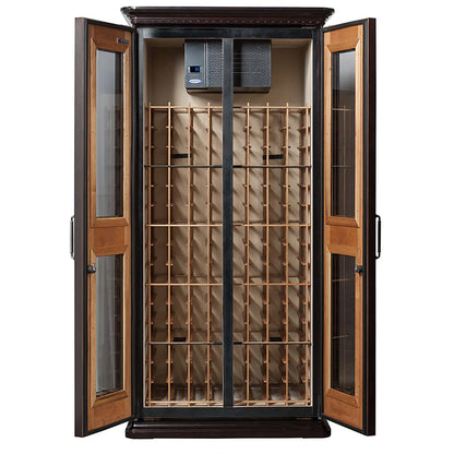 Chateau European Country Euro 2400 286-Bottle Wine Cellar - Classic Cherry Finish